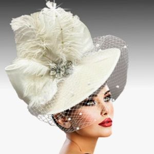 Beloved Millinery Fabulous White Couture Fascinator Veil Derby Tea Church Bridal